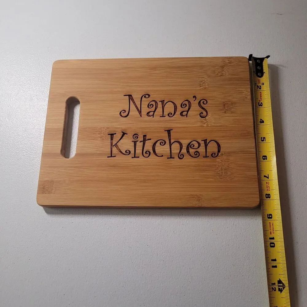 Nana's Kitchen Laser Engraved Custom Bamboo Cutting Board Wedding Housewares
